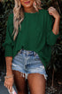 Relaxed Fit V Neck Smocked Wrist Shift Blouse