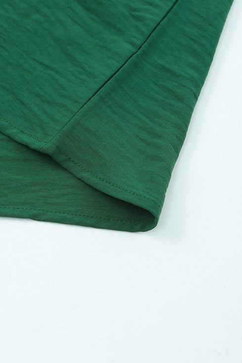 Relaxed Fit V Neck Smocked Wrist Shift Blouse