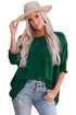 Relaxed Fit V Neck Smocked Wrist Shift Blouse