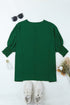 Relaxed Fit V Neck Smocked Wrist Shift Blouse