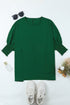 Relaxed Fit V Neck Smocked Wrist Shift Blouse