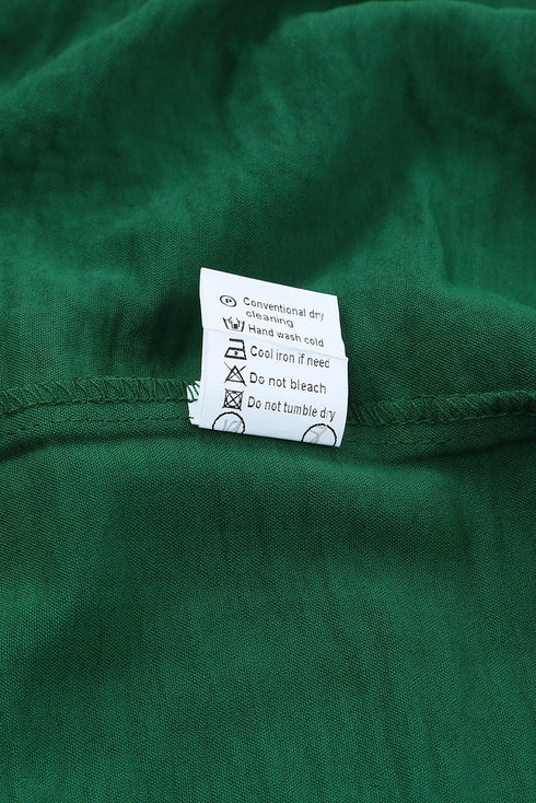 Relaxed Fit V Neck Smocked Wrist Shift Blouse