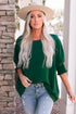 Relaxed Fit V Neck Smocked Wrist Shift Blouse
