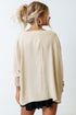 Relaxed Fit V Neck Smocked Wrist Shift Blouse