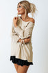 Relaxed Fit V Neck Smocked Wrist Shift Blouse