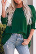 Relaxed Fit V Neck Smocked Wrist Shift Blouse