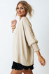 Relaxed Fit V Neck Smocked Wrist Shift Blouse