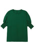 Relaxed Fit V Neck Smocked Wrist Shift Blouse