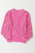 Relaxed Fit V Neck Speckled Knit Pullover Sweater