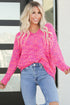 Relaxed Fit V Neck Speckled Knit Pullover Sweater