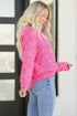 Relaxed Fit V Neck Speckled Knit Pullover Sweater