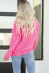 Relaxed Fit V Neck Speckled Knit Pullover Sweater