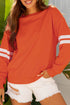 Relaxed Fit Varsity Stripe Crew Neck Pullover Sweatshirt