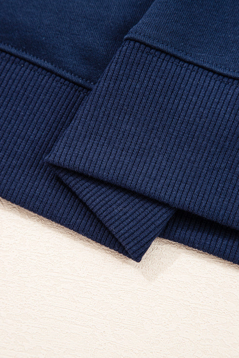 Relaxed Fit Varsity Stripe Crew Neck Pullover Sweatshirt