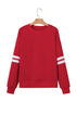 Relaxed Fit Varsity Stripe Crew Neck Pullover Sweatshirt