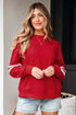Relaxed Fit Varsity Stripe Crew Neck Pullover Sweatshirt