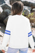 Relaxed Fit Varsity Stripe Crew Neck Pullover Sweatshirt