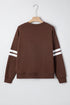 Relaxed Fit Varsity Stripe Crew Neck Pullover Sweatshirt