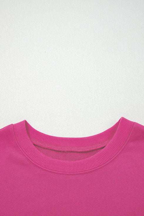 Relaxed Fit Varsity Stripe Crew Neck Pullover Sweatshirt