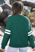 Relaxed Fit Varsity Stripe Crew Neck Pullover Sweatshirt