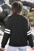Relaxed Fit Varsity Stripe Crew Neck Pullover Sweatshirt