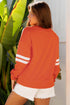 Relaxed Fit Varsity Stripe Crew Neck Pullover Sweatshirt