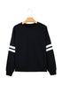 Relaxed Fit Varsity Stripe Crew Neck Pullover Sweatshirt