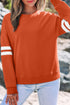 Relaxed Fit Varsity Stripe Crew Neck Pullover Sweatshirt