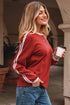 Relaxed Fit Varsity Stripe Long Sleeve Top
