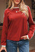 Relaxed Fit Varsity Stripe Long Sleeve Top