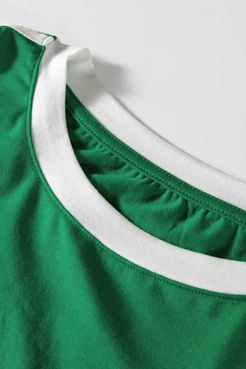 Relaxed Fit Varsity Stripe Long Sleeve Top