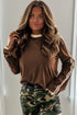 Relaxed Fit Varsity Stripe Long Sleeve Top