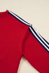 Relaxed Fit Varsity Stripe Sleeve Pullover Sweatshirt