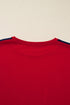 Relaxed Fit Varsity Stripe Sleeve Pullover Sweatshirt