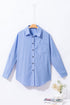 Relaxed Fit Vertical Stripe Button Down Long Shirt
