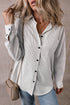 Relaxed Fit Vertical Stripe Button Down Long Shirt