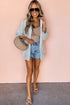 Relaxed Fit Vertical Stripe Button Down Long Shirt