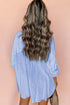 Relaxed Fit Vertical Stripe Button Down Long Shirt