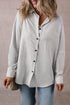 Relaxed Fit Vertical Stripe Button Down Long Shirt