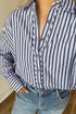 Relaxed Fit Vertical Stripe Button Down Shirt