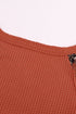 Relaxed Fit Waffle Knit Eyelet Detail Top