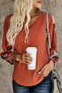 Relaxed Fit Waffle Knit Eyelet Detail Top