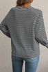 Relaxed Fit Waffle Knit Stripe Drop Shoulder Top
