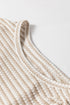 Relaxed Fit Waffle Knit Stripe Drop Shoulder Top