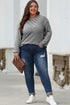 Relaxed Fit Waffle Knit Stripe Drop Shoulder Top