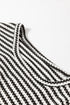 Relaxed Fit Waffle Knit Stripe Drop Shoulder Top