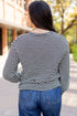 Relaxed Fit Waffle Knit Stripe Drop Shoulder Top