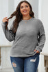 Relaxed Fit Waffle Knit Stripe Drop Shoulder Top