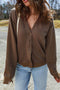 Relaxed Fit Washed Fleece Button Front Cardigan