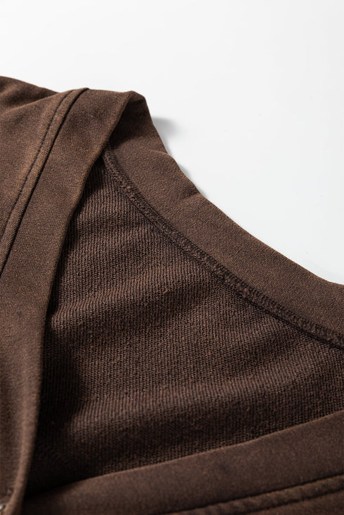 Relaxed Fit Washed Fleece Button Front Cardigan